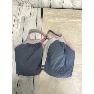 Panache Sports Bra Womens 34HH Gray Underwire Running Athletic Stretch Workout